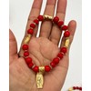 Lady Guadalupe Rosary Bracelet Red - Baptism Favor/Virgen De Guadalupe/Christening