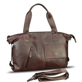 Genuine Leather Messenger Bag for Men Top Handle Handbag Retro Crossbody Sling Laptop Bags Vintage Travel Business Briefcase (Coffee)