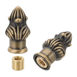 PATIKIL 33 x 16mm Lamp Finials Caps Knob, 2 Set Solid Lamp Shade Top Decoration Screw Cap Nuts with Brass Reducing Adapter for Table Lamps Floor Lamps, Bronze
