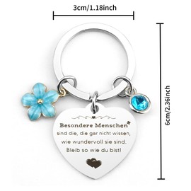 Small Gifts for Women Christmas Friendship Christmas Gifts for Best Friend Keyring Colleague Educator Mum Sister Niece Key Ring Ladies Special Gifts, silver