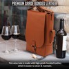 Primeware Vino2 Two Bottles Saddle Leather Wine Tote Messenger Carrier