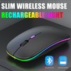Wireless Mouse, Rechargeable LED Backlight Mouse, Portable Mobile Optical Office