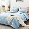 EXQ Home Quilt Set Full Queen Size Spa Blue 3