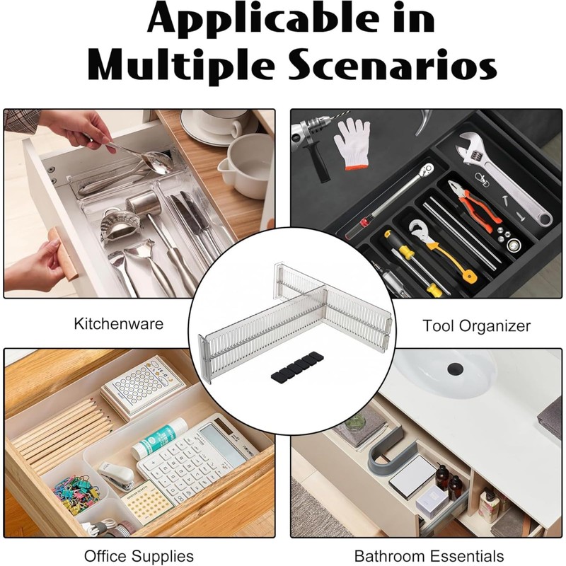 HapSmile Drawer Dividers for Clothes, Adjustable Drawer Organizer
