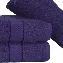 Casabella Pack of 2 Large Jumbo Bath Sheets 100% Egyptian Combed Cotton Big Beautiful Towels_Purple_2pcs