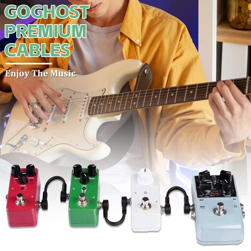 GOGHOST 18 Inch Guitar Patch Cables, 1/4" TS Right Angle