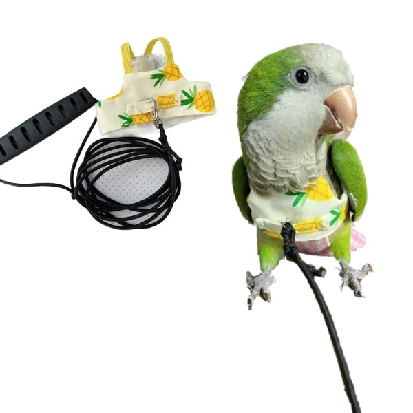 Bird Flight Harness Vest, Parrot Suit with Leash for Cockatiels