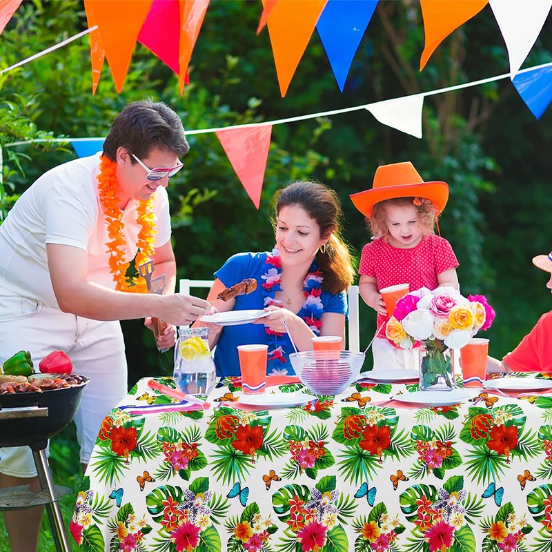 PHOGARY 3 Pieces Tablecloths for Hawaiian Party Decoration, Luau Party