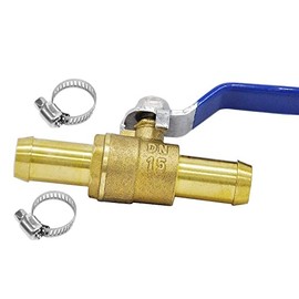 YOUHO 3/4 Hose Barb Straight Through Forged Brass Micro-Cut Ball Valve, heater hose shut off valve 3/4" Hose Barb x 3/4" Hose Barb, 180 Degree Operating Handle, Water, Oil, Gas, Fuel line Fittings