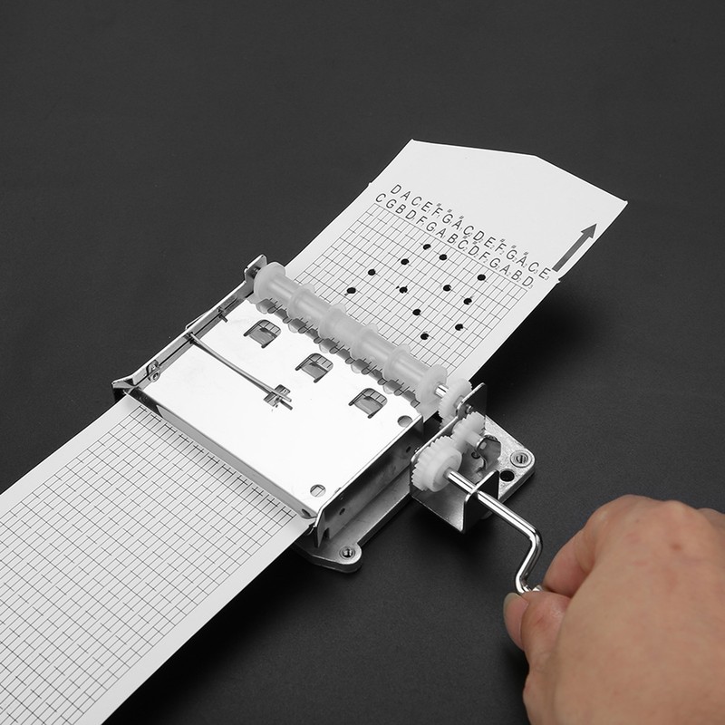 DIY 30 Note Tape Hand Crank Music Box Movement Hole