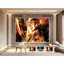 Mini Projector with WiFi and Bluetooth, 450ANSI 1080P FHD Home Movie Projector, Portable Outdoor Projector Compatible with 250" Display+Zoom