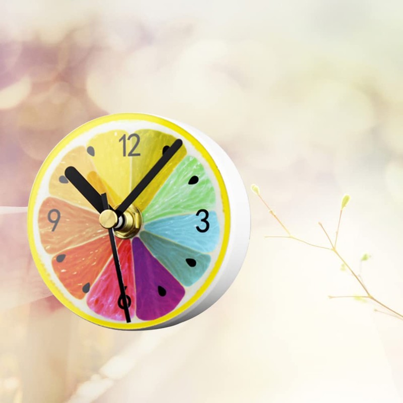 Beavorty Cute Boys and Girls Fridge Clock Magnet Round Fruit