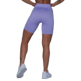 BS WEARS Fit Line Seamless High Waist Short Leggings | Breathable, Stretchy and Tummy Shaping | Perfect for Workouts and Summer, fliederfarben, L