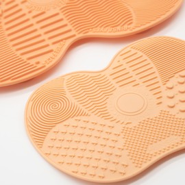 waschies Silikon-Make-up-Pinsel-Reinigungspad "Apricot", Make-up Pinsel Reinigungsmatte, Make-up-Pinsel-Schrubber-Pad, Tragbares Waschwerkzeug für Make-up Pinsel, in zwei unterschiedlichen Größen