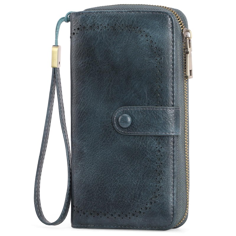 GAEKEAO Leather Credit Card Holder Wallet for Women RFID Blocking