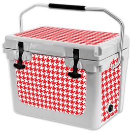 MightySkins (Cooler Not Included) Skin Compatible with RTIC 20 Cooler (2017 Model) - Red Houndstooth | Protective, Durable, and Unique Vinyl Decal wrap Cover | Easy to Apply | Made in The USA