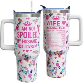 ZORKET Birthday Gifts for Wife from Husband Ideas - Wedding Anniversary, Romantic Valentines, Mothers Day, Christmas Gifts for Wife Her - 40 oz Wifey Tumbler