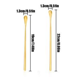 NILLOS Coffee Stirrers Spoon, 4 PCS Stainless Steel Coffee Stirring Spoon for Hot Tea, Cocktail, Coffee, Mixing (Gold & Silver)