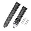 Moran Genuine Leather Watch Band, Quick Release, Polished, Deployment Buckle,