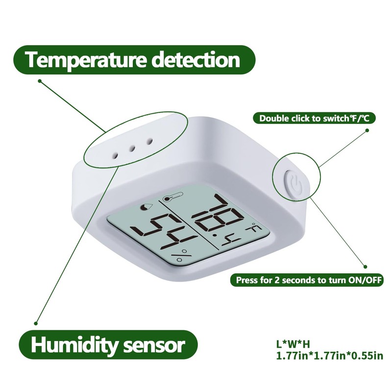 Oasirep Reptile Thermometer and Hygrometer – Fast Accurate LCD Digital