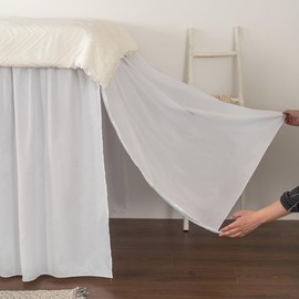 Dorm Room Bed Skirt Twin XL - College Dorm Bed Skirt - Extra Long Dorm Room Bed Skirt 32 Inch Tailored Drop - 100% Microfiber Dorm Room Bedskirts - College Dorm Bed Skirt - White, Twin-XL /32 Drop