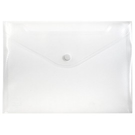 EXXO by HFP Document Case with Press Stud Closure, A5 Landscape, Pack of 10 250 x 180 mm Natural Transparent