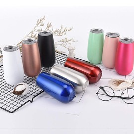 Stainless Steel Tumbler with Lid, Insulated Wine Tumbler 6oz