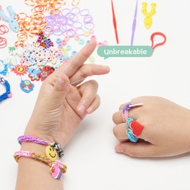 LauCentral Loom Twist Bands Kit, 2300+ Premium Quality in 30 Unique Colors with Other Accessories and Durable Storage Box, Kids Girls Elastic Bracelet Making Set as Present, TY009C-RLUKZD, Colourful