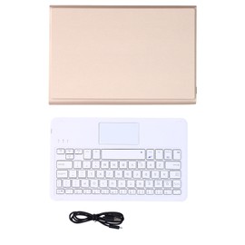 Wireless Keyboard Detachable Durable Computer Accessories with Artificial Leather CoverGold