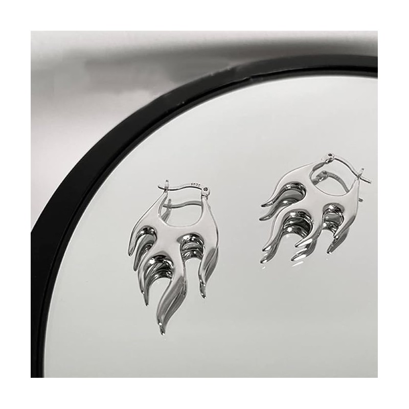 Women's Minimalist Punk Style Flame Earrings with Simple Trendy Cool