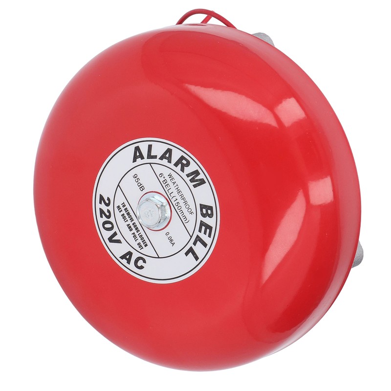 Fire Alarm Bell Electric Metal Round 6in 95db 220V Accessory