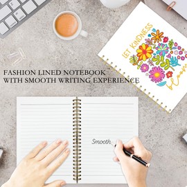 OTKBD Colorful Floral Mental Health Notebook, Mental Health Journal for Women, Inspirational Positive Journal, Let Kindness Bloom Motivational Notebook, Therapy Office Supplies, 5.5x8.3 Inch