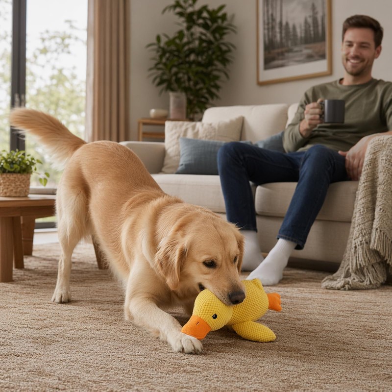 Efuwfugc 1 Count Duck Dog Toy, Duck Plush Dog Toy