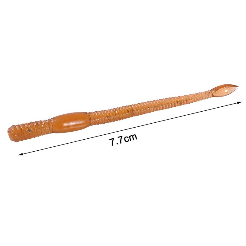 50pcs 77mm Soft Worm Fishing Lures Artificial Fishing Bait Tail