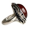 Sterling Silver Amber Red Dark Design Ring size 7