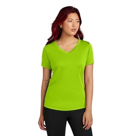 Clothe Co. Workout Tops for Women, Workout Shirt Women, V-Neck Gym Tops for Women (Available in Plus Sizes), Lime Shock, S