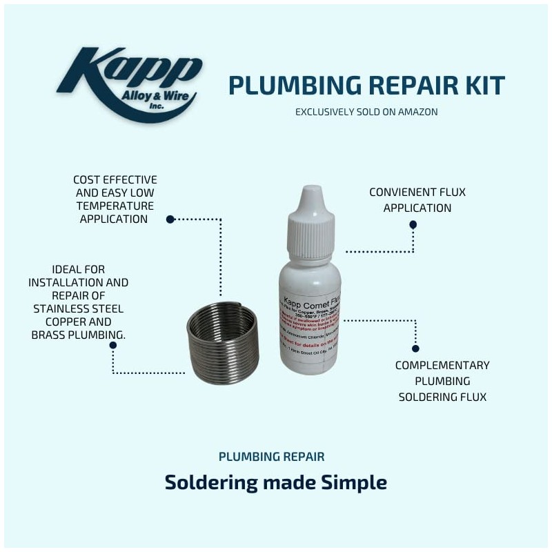 Lead-Free Plumbing Repair Solder Kit 1/16" tin-silver