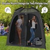 EighteenTek Upgraded Pop-Up Shower Tent, Black, 2-Room Privacy Shelter with