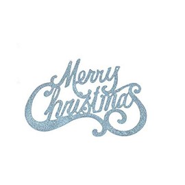 Elegant Merry Christmas Hanging Sign In Rose Gold, Gold, Silver, Red or Blue 26cm by 18cm with Gold Ribbon for Hanging (Blue)