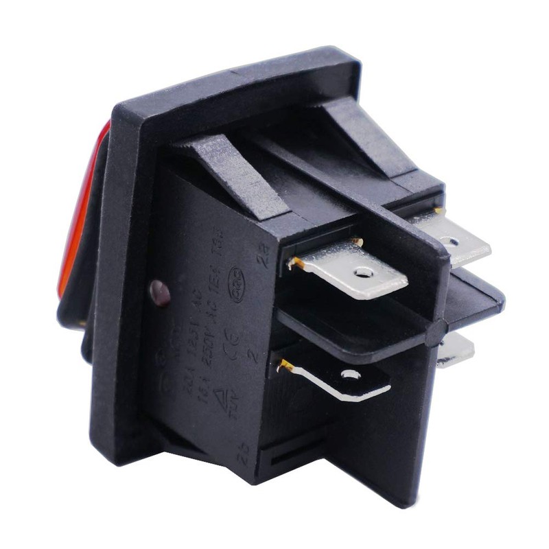 Twidec/2Pcs Waterproof DC12V Rocker Toggle Switch Red LED Light Illuminated