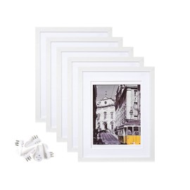 Juego de 5 marcos de fotos, imágenes de exhibición, marcos de fotos de galería de pared (12.7 x 17.78 cm (5x7 pulg)-Blanco)