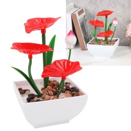 Jeanoko Lotus Leaf Table Fountain, Desktop Fountain Ornament, Small DIY Tabletop, Circulating Waterfall Decoration, Water Fountain with River Rocks for Office, Living Room