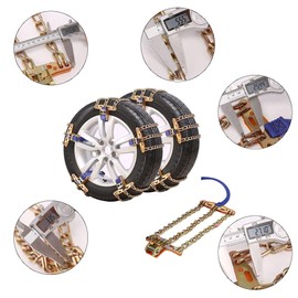 Snow Chain Car Anti Slip Tire Chains Cables Anti Skid Tire Snow Chains for Car SUV Trucks (Middle)