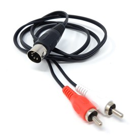 DRUT 1m 5 Pin Midi Male Din Plug to 2 x RCA Phono Male Plugs Audio Cable wired 3+5 to 2 x RCA plugs 3.3ft