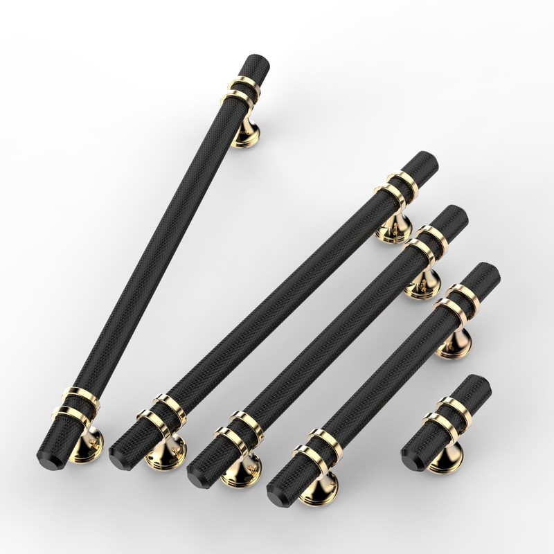 FURNIWARE Pack of 5 Cabinet Handles, Knurled Cabinet Pulls Hardware