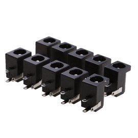 Sharplace Sourcing Map DC Socket Port DC Socket 3 Pins 5.5 x 2.1 mm Charging Port Connection Socket Power Connection PCB Mount Socket Connector Pack of 10