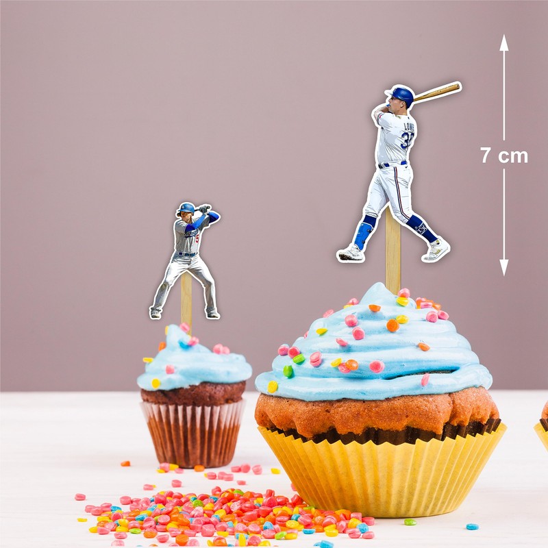 Baseball cupcake topper