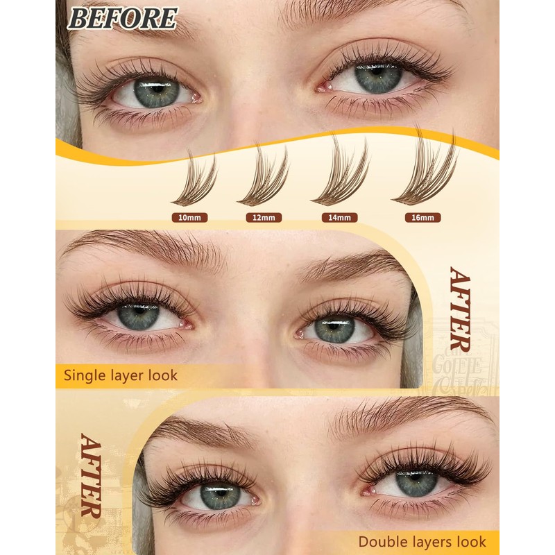 Lash Clusters Wispy Eyelash Clusters 300 Pcs Natural Cluster Eyelash