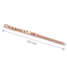 FineryGal Rose Gold Medical Alert Nut Allergy Bracelets for Women Men Dad Adjustable Stainless Steel Health Condition Emergency Bracelets