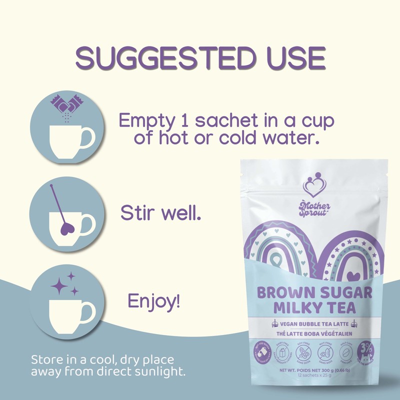 Mother Sprout Brown Sugar Milky Tea – Vegan Lactation Drink